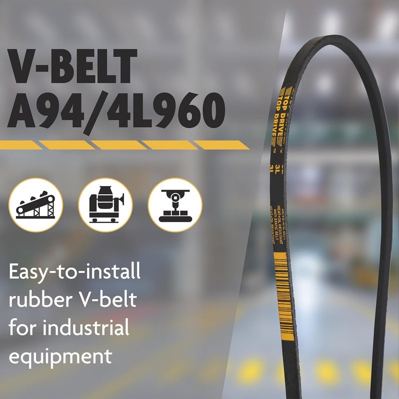 TOP DRIVE A94/4L960, A/4L, Classic Wrapped V-Belt, Rubber, 1/2" x 96" Outside Circumference - Image 2